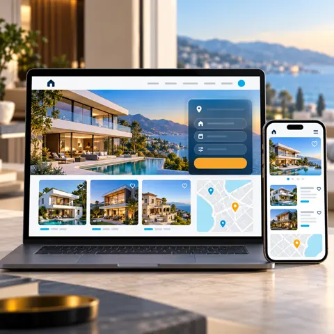 Illustration of a real estate website